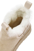 Women's Beige Thick-Soled Fur Suede Leather Boots | Derimod Women's Beige Thick-Soled Fur Suede Leather Boots | Derimod