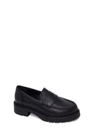 Kadın Siyah Kalın Tabanlı Deri Maskülen Loafer | Derimod Kadın Siyah Kalın Tabanlı Deri Maskülen Loafer | Derimod