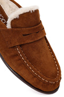 Woman Tan Suede Slipper | Derimod Woman Tan Suede Slipper | Derimod
