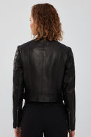 Darling Kadın Siyah Spor Kısa Deri Mont | Derimod Darling Kadın Siyah Spor Kısa Deri Mont | Derimod