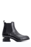 Women's Crocodile Detailed Heeled Boots | Derimod Women's Crocodile Detailed Heeled Boots | Derimod