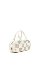 Women's White Long Strap Patterned Shoulder Bag | Derimod Women's White Long Strap Patterned Shoulder Bag | Derimod