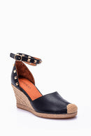 Women's Studded Wedge Heeled Espadrille Shoes | Derimod Women's Studded Wedge Heeled Espadrille Shoes | Derimod