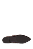 Woman Mink Buckled Suede Leather Ballet Flat | Derimod Woman Mink Buckled Suede Leather Ballet Flat | Derimod
