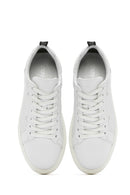 Erkek Beyaz Bağcıklı Deri Sneaker | Derimod Erkek Beyaz Bağcıklı Deri Sneaker | Derimod