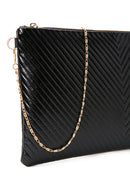 Women's Black Long Chain Strap Metallic Clutch Bag | Derimod Women's Black Long Chain Strap Metallic Clutch Bag | Derimod
