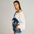 Printed Blue Women's Crossbody Bag | Derimod Printed Blue Women's Crossbody Bag | Derimod