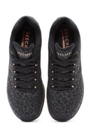 Skechers Kadın Siyah Leopar Desenli Bağcıklı Sneaker | Derimod Skechers Kadın Siyah Leopar Desenli Bağcıklı Sneaker | Derimod