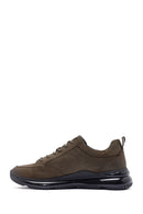 Men's Khaki Lace-Up Nubuck Leather Sneaker | Derimod Men's Khaki Lace-Up Nubuck Leather Sneaker | Derimod