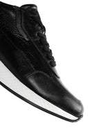 Erkek Siyah Kalın Tabanlı Deri Casual Sneaker | Derimod Erkek Siyah Kalın Tabanlı Deri Casual Sneaker | Derimod