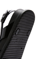 Women's Black Ankle Strap Thick Soled Jelly Sandals | Derimod Women's Black Ankle Strap Thick Soled Jelly Sandals | Derimod
