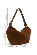 Woman Camel Suede Shoulder Bag | Derimod Woman Camel Suede Shoulder Bag | Derimod