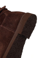 Woman Brown Buckle-Detail Suede Boots | Derimod Woman Brown Buckle-Detail Suede Boots | Derimod