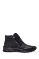 Woman Black Zip Closure Leather Comfort Boots | Derimod Woman Black Zip Closure Leather Comfort Boots | Derimod