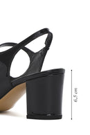 Women's Black Double Buckled Open Back Thick Heel Patent Leather Shoes | Derimod Women's Black Double Buckled Open Back Thick Heel Patent Leather Shoes | Derimod