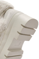 Women's Cream Thick Soled Plush Detailed Boots | Derimod Women's Cream Thick Soled Plush Detailed Boots | Derimod