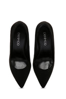 Kadın Siyah Süet Topuklu Stiletto | Derimod Kadın Siyah Süet Topuklu Stiletto | Derimod