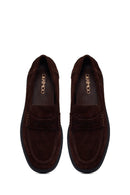 Kadın Kahverengi Süet Deri Maskülen Loafer | Derimod Kadın Kahverengi Süet Deri Maskülen Loafer | Derimod