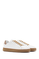 Men's White Lace-up Leather Sneaker | Derimod Men's White Lace-up Leather Sneaker | Derimod