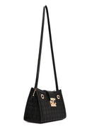 Women's Black Long Strap Printed Shoulder Bag | Derimod Women's Black Long Strap Printed Shoulder Bag | Derimod