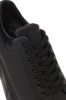 Men's Black Lace-up Thick-Sole Leather Sneaker | Derimod Men's Black Lace-up Thick-Sole Leather Sneaker | Derimod
