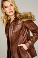 Veronica Kadın Deri Ceket | Derimod Veronica Kadın Deri Ceket | Derimod