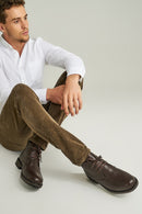 Lace-Up Men's Leather Boots | Derimod Lace-Up Men's Leather Boots | Derimod