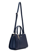 Woman Navy Long-Strap Classic Shoulder Bag | Derimod Woman Navy Long-Strap Classic Shoulder Bag | Derimod