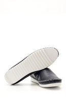 Women's Leather Loafer with Stitching Detail | Derimod Women's Leather Loafer with Stitching Detail | Derimod