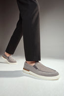 Erkek Gri Süet Deri Casual Loafer | Derimod Erkek Gri Süet Deri Casual Loafer | Derimod