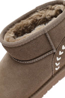 Woman Mink Fur Suede Teddy Boots | Derimod Woman Mink Fur Suede Teddy Boots | Derimod