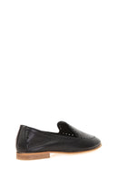 Black Perforated Women's Leather Shoes | Derimod Black Perforated Women's Leather Shoes | Derimod