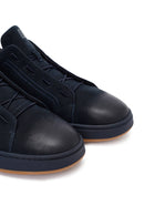 Erkek Lacivert Bağcıklı Nubuk Deri Sneaker | Derimod Erkek Lacivert Bağcıklı Nubuk Deri Sneaker | Derimod