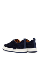 Male Navy Lace-up Thick-soled Suede Leather Sneaker | Derimod Male Navy Lace-up Thick-soled Suede Leather Sneaker | Derimod