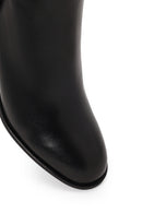 Woman Black Zip Closure Thick-Heeled Leather Boots | Derimod Woman Black Zip Closure Thick-Heeled Leather Boots | Derimod