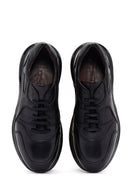 Men's Black Lace-up Leather Casual Sneaker | Derimod Men's Black Lace-up Leather Casual Sneaker | Derimod