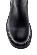 Women's Leather Thick Soled Long Chelsea Boots | Derimod Women's Leather Thick Soled Long Chelsea Boots | Derimod