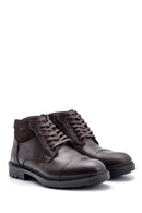 Men's Suede Detailed Leather Boots | Derimod Men's Suede Detailed Leather Boots | Derimod