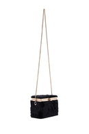 Women's Black Plush Crossbody Bag | Derimod Women's Black Plush Crossbody Bag | Derimod