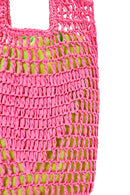 Women's Pink Straw Shoulder Bag | Derimod Women's Pink Straw Shoulder Bag | Derimod