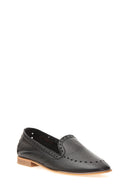 Black Perforated Women's Leather Shoes | Derimod Black Perforated Women's Leather Shoes | Derimod