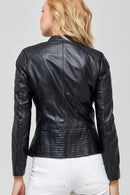 Lucky Women's Black Leather Jacket | Derimod Lucky Women's Black Leather Jacket | Derimod