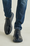 Crocodile Patterned Men's Leather Shoes | Derimod Crocodile Patterned Men's Leather Shoes | Derimod