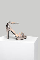 Bilekten Bağlamalı Kurşuni Kadın Topuklu Deri Ayakkabı | Derimod Bilekten Bağlamalı Kurşuni Kadın Topuklu Deri Ayakkabı | Derimod