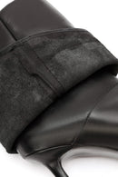 Women's Black Thin Heeled Leather Boots | Derimod Women's Black Thin Heeled Leather Boots | Derimod