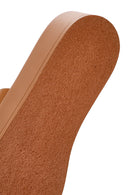 Women's Tan Thick Soled Slippers | Derimod Women's Tan Thick Soled Slippers | Derimod