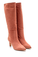 Women's Nubuck Leather Heeled Boots | Derimod Women's Nubuck Leather Heeled Boots | Derimod