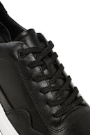 Erkek Siyah Bağcıklı Deri Sneaker | Derimod Erkek Siyah Bağcıklı Deri Sneaker | Derimod