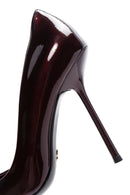 Women's Burgundy Patent Leather High Heel Stiletto | Derimod Women's Burgundy Patent Leather High Heel Stiletto | Derimod