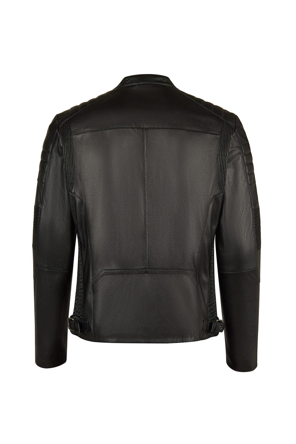 Lavine Erkek Siyah Slim-Fit Deri Ceket